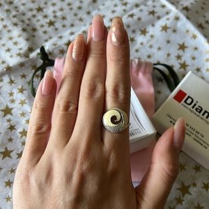 Sokolov enamel 925 silver ring with fianits